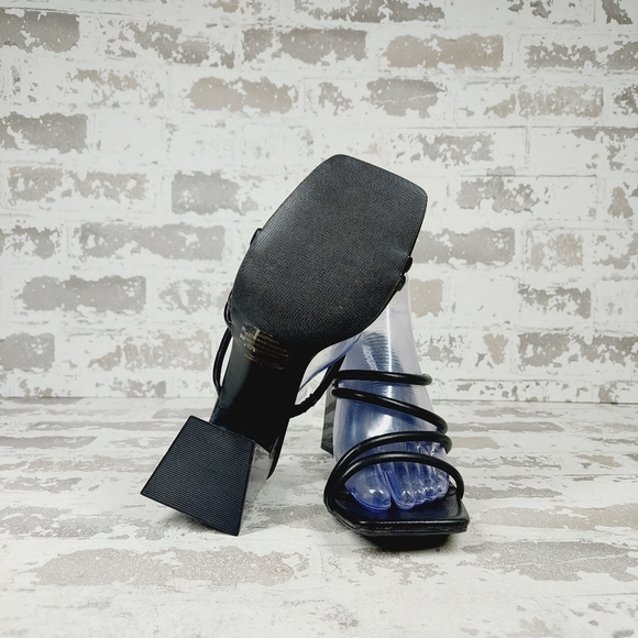 New Abound Austyn Black Block Heel Square Toe Strappy Sandals C695 - Picture 6 of 11